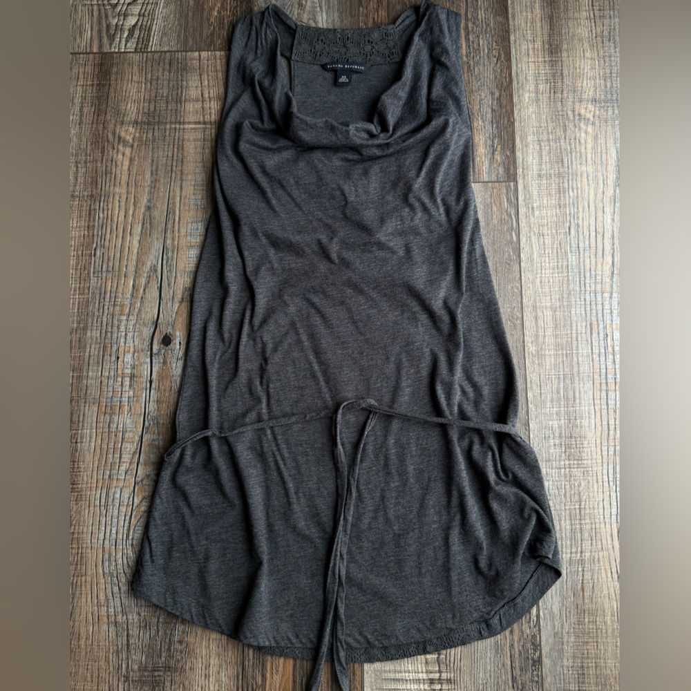 Banana Republic Charcoal Gray Lace Detail Top
